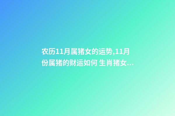 农历11月属猪女的运势,11月份属猪的财运如何 生肖猪女的一生命运-第1张-观点-玄机派